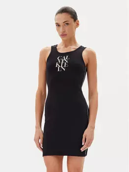 Платье облегающего кроя для повседневной носки LV044C203G Calvin Klein Jeans, черный