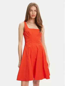 Платье облегающего кроя для повседневной носки Mini Wells R25S2249PO Staud, оранжевый