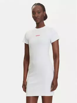 Платье облегающего кроя для повседневной носки Script DW0DW21186 Tommy Jeans, экрю