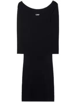 Платье Off Stamp с открытыми плечами OFF-WHITE, черный