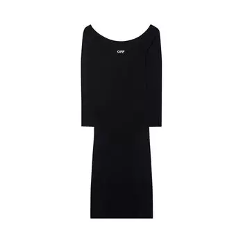 Платье Off-White Off Stamp Slick Scoop Mididre Dress, черный