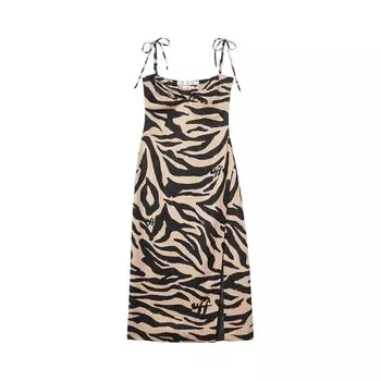 Платье Off-White Zebra Twisted Long Dress Black, черный