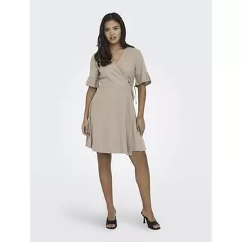 Платье Only Addiction-Caro Short Sleeve Short, бежевый