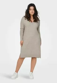 Платье ONLY Carmakoma IBI L S, цвет mocha meringue