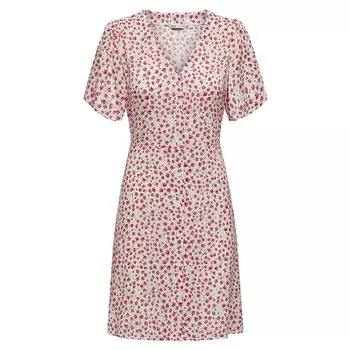 Платье Only Evida Short Sleeve Short, розовый