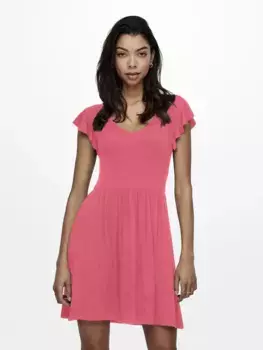 Платье ONLY из джерси "ONLBELIA S/L DRESS JRS", коралловый