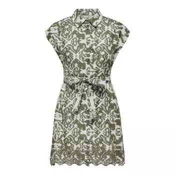 Платье Only Lou Life Emb Short Sleeve Short, зеленый