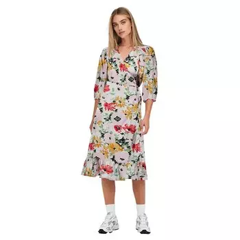 Платье Only Olivia Wrap Midi 3/4 Sleeve, разноцветный