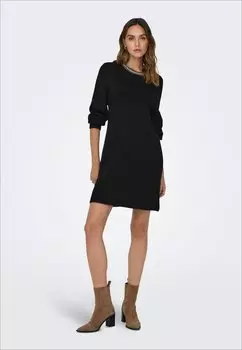 Платье ONLY ONLHALEY BLING O NECK DRESS, цвет black/silver