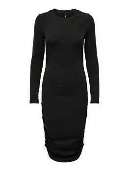 Платье Only ONLITSI L/S RUCHING DRESS JRS, черный