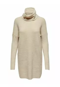 Платье ONLY ONLJANA L/S COWLNECK, белая шапочка серого цвета