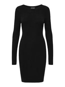 Платье Only ONLLOUISA LS O-NECK DRESS CC KNT, черный