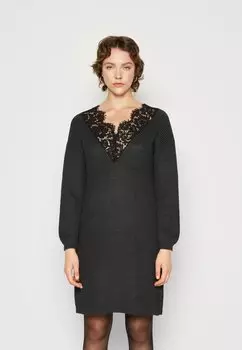 Платье ONLY ONLXENIA LIFE DRESS, цвет dark grey melange/black