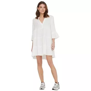 Платье Only Thyra Peplon 3/4 Sleeve, бежевый