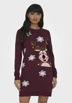 Платье ONLY WEIHNACHTS, цвет port royale