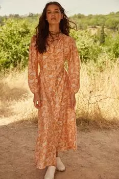 Платье - Оранжевый - Платье-рубашка Trendyol Modest, оранжевый