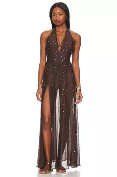 Платье Oseree Gem Deep V, цвет Brown Multicolor