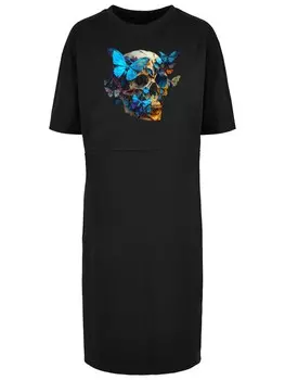 Платье оверсайз F4Nt4Stic Skull and butterflies, черный