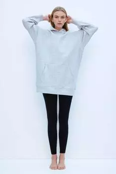 Платье оверсайз с капюшоном H&M, серый