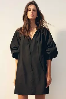 Платье оверсайз с завязками H&M, черный