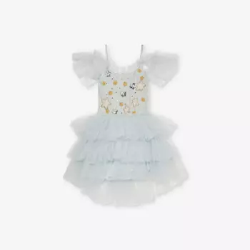 Платье-Пачка из тюля Starry delight, украшенное пайетками и бисером, возраст 2-11 лет Tutu Du Monde, синий
