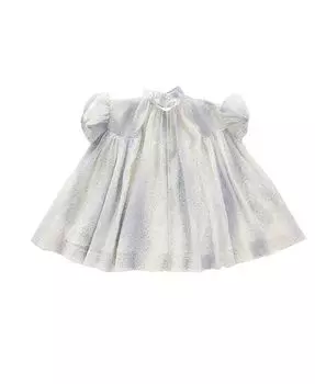 Платье-палатка с пышными рукавами для новорожденных и маленьких девочек OMAMImini, коричневый/бежевый