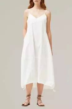 Платье-парашют из хлопкового поплина белого цвета GRADE & GATHER