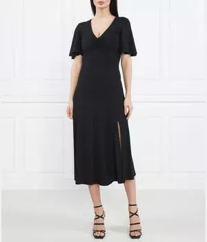 Платье Patrizia Pepe с разрезом и v- образным вырезом, черный