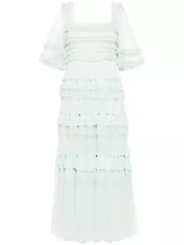Платье Peaches с оборками Needle & Thread, зеленый