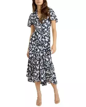 Платье Peeta с цветочным принтом Cinq Sept, темно-синий/слоновая кость