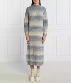 Платье Pepe Jeans London макси с добавлением шерсти, серый