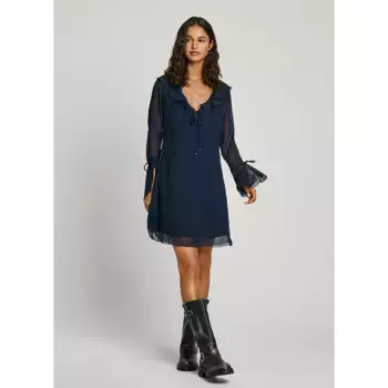 Платье Pepe Jeans PL953617 long sleeve short, синий
