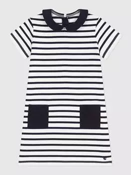 Платье PETIT BATEAU, белый/темно-синий