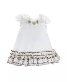 Платье Petite Maison Kids для девочек с белыми перьями и крыльями Angelina — для малышей, маленьких детей, больших детей, белый