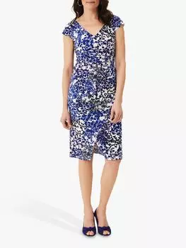 Платье Phase Eight Arielle с цветочным принтом, лазурный/миндаль