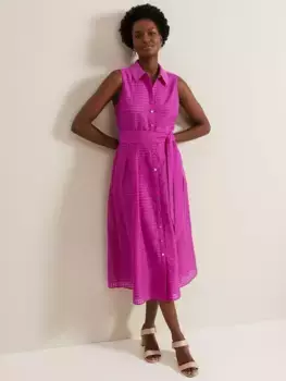 Платье Phase Eight Carey Sleeveless Textured Check Midi Shirt, розовый