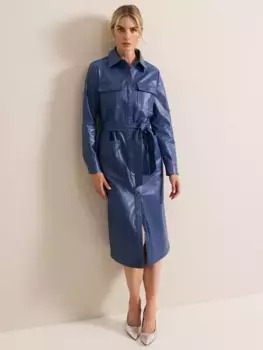 Платье Phase Eight Dila Faux Leather, синий