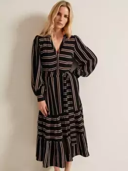 Платье Phase Eight Laura V-Neck Midi, цвет black/multi