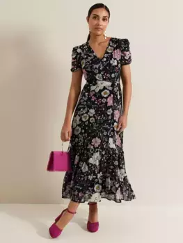 Платье Phase Eight Petite Azalea Floral Midi, разноцветный