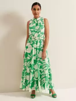 Платье Phase Eight Petite Kara Maxi Tiered Floral, цвет green/cream