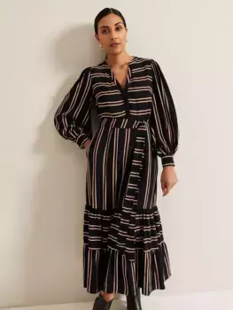 Платье Phase Eight Petite Laura V-Neck Midi, цвет black/multi