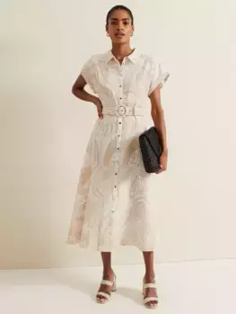 Платье Phase Eight Petite Mandi Stripe Shirt Midi, цвет neutral