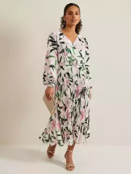 Платье Phase Eight Petite Penny Floral Pleated Midi, цвет white/multi