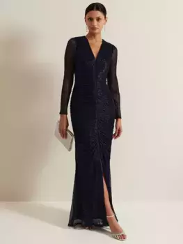 Платье Phase Eight Shannia Shimmer Maxi, синий