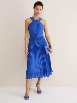 Платье Phase Eight Yas с закрученным вырезом, лазурно-синее