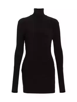 Платье Pickleball с воротником-водолазкой Norma Kamali, черный