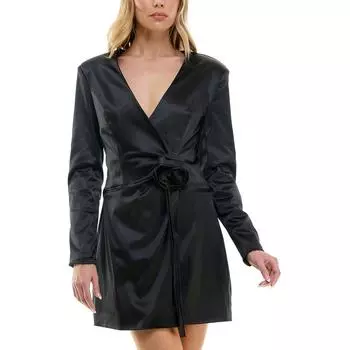 Платье-пиджак для женщин Juniors с завязками спереди Мини-платье B. Darlin, черный