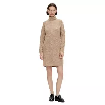 Платье Pieces Ellen Long Sleeve High Neck Knit, бежевый