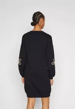 Платье Pieces FREYA KNEE DRESS, деталь чёрная/норка серебристая