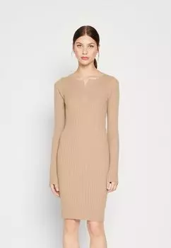 Платье Pieces PCSAFILA V NECK DRESS, цвет simply taupe